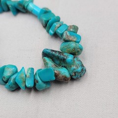 Vintage Turquoise Stone Nugget Bead Necklace 22 in 59 grams