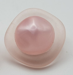 Vintage Avon Pink Frosted Lucite Stud Earrings Pierced 24mm Tea Rose