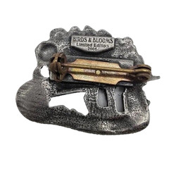Birds and Blooms Pewter Wheelbarrow Flowers Brooch