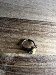Vintage Faux Pearl And Multicolor Rhinestones Adjustable Ring
