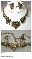 Documented Juliana D&E Book Pieces Topaz Rhinestone Parure Necklace Bracelet Set