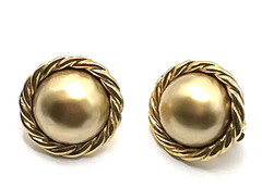 Vintage 80s Clip-On Earrings Carol lee Clip Ons faux pearl