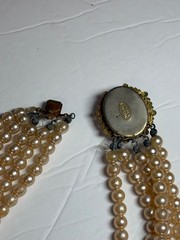 Signed Miriam Haskell 5 Strand Faux Pearl Necklace Classic Elegance AS IS