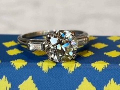 2.90 Ct White Diamond Art Deco Vintage Engagement Ring 925 Sterling Silver