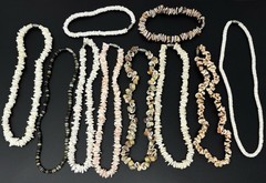 Vintage Y2K 90s Puka Shell Heishi Necklace Lot (10) Surfer Hawaiian Summer Beach