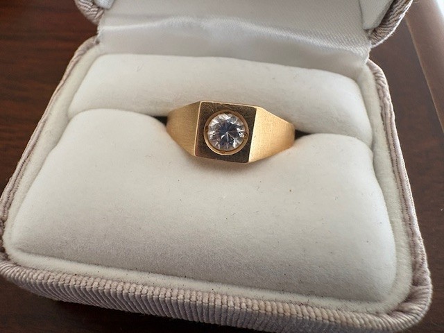 Vintage 19.2K Portuguese Gold Men’s Signet Ring 800 Hallmark Size 8.5 3.1g