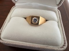 Vintage 19.2K Portuguese Gold Men’s Signet Ring 800 Hallmark Size 8.5 3.1g