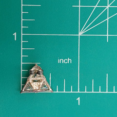 VTG 925 CL Triangle CZ Stud Earrings 0.5in Sterling Silver 5gtw Cluster Estate