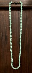 VTG CHINESE EXPORT VICTORIA IMARI STONE Hand Knotted Sterling Silver NECKLACE