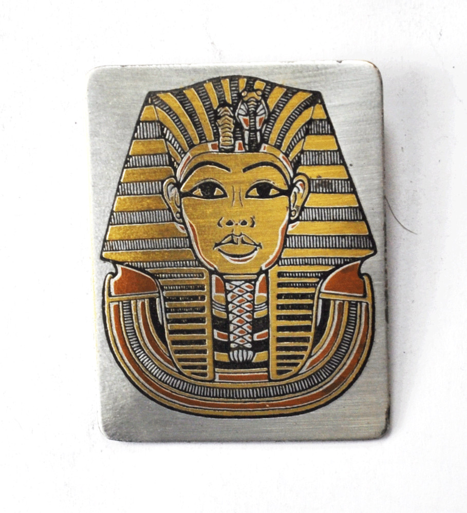 Reed & Barton Silver Plated Demascene Pharoah Egyptian Pendant 1-5/8″ x 1-1/4″