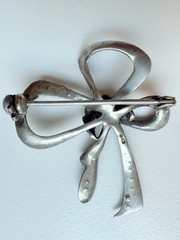 Vintage Sterling Marcasite Bow Pin (3068)
