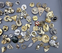 Vintage Single Clip On Earring Lot Mixed Metal Variety Repair Repurpose Craft