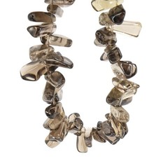 Vintage Smoky Quartz Nugget Necklace Extra Long Statement Natural Gemstone