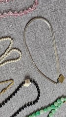 Vtg 1970s 1980s Beaded Necklace 12pc LOT Lucite Plastic Metal HONG KONG Crafts