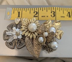 VTG Brooch Signed NANCY RUNYON YOST Mixed Metal Rare (Looks Like Mirium Haskell)