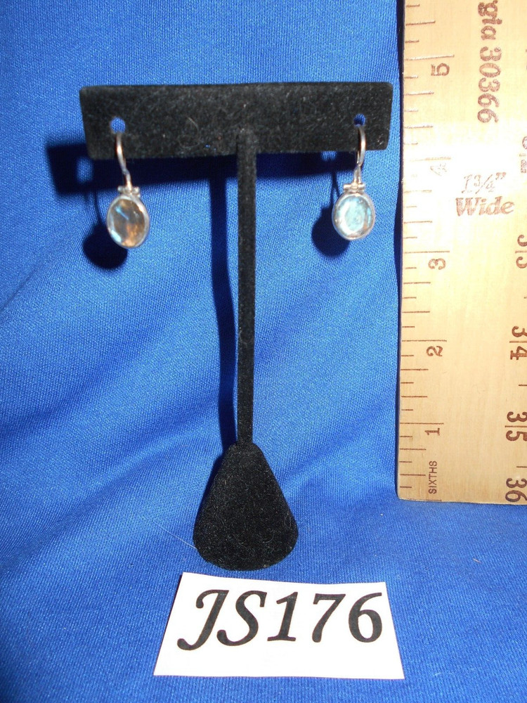 Vintage 925 Sterling Silver Jewelry Gorgeous Rutilated Quartz Earrings JS176