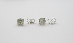 1.50CTW Round Brilliant Diamond Studs 14 Karat White Gold