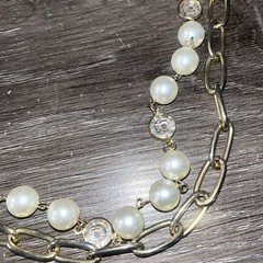 Vintage 36in Gold Tone Pre-Layered Double Strand Necklace Faux Pearls & Resin