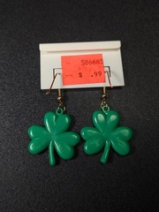 Vintage Russ Green Clover Earrings Saint Patrick’s Day Earrings Unused