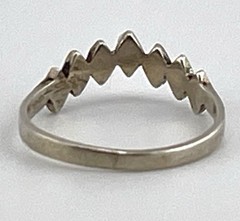 Vintage Marcasite 925 Sterling Silver Band V shape. Stack /Pinky Ring Sz 5.50