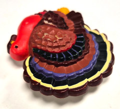Vintage 1980’s Hallmark Cards Autumn Fall – Thanksgiving Tom Turkey Pin / Brooch