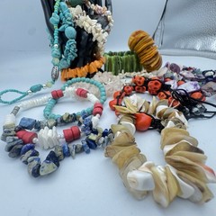 Vintage Beachy Bracelet Lot Mermaid Shell Surfer Jewelry Reseller 21 Pc 1.57lb