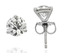 Made to order 2 carat total weight natural Old European Diamond Stud earrings