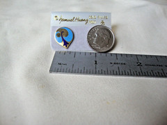 VINTAGE SAMUEL HUANG DESIGNER CLOISONNE PHOENIX COBALT & BLUE ENAMEL EARRINGS