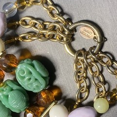 Vintage Robert Rose Stretch Bracelet Estate Jewelry Pre-Owned Faux Carved Jade