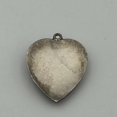 VTG Sterling Silver Dane Craf Marked Detailed Heart Shaped 27.54mm Pendant 5.7g