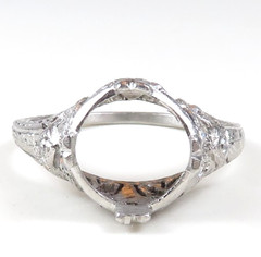 Antique 1920’s Mounting Engagement Platinum Hold 8.5MM-9MM Ring Size 6.25 UK-M