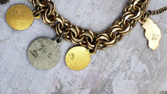 10K & 1/20 12K GF Yellow Gold California PACIFIC BELL TELEPHONE Charm Bracelet