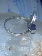 Vintage Trumpet ring amethyst horn musical instrument sterling silver size 7.5