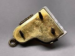 VTG JMS Piano Charm Pendant Opens Gold Filled Locket 3D Signed