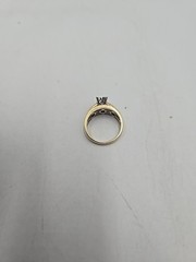 ESTATE SOLID 10K YELLOW GOLD NATURAL DIAMONDS RING SIZE 7 4.8g