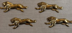 Vintage Brass Lion Stampings 1.25” High Relief Safari Animal Jewelry Findings