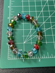 Vintage Colorful Faceted Acrylic Beaded Stretch Bracelet