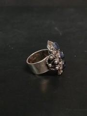 Vintage Sterling Silver Lapis Ring Tribal Middle Eastern Style Size 3.25