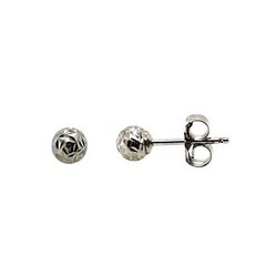 925-Sterling-Silver-Round Diamond Cut Ball Stud Earrings