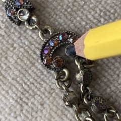Vclm choker Goth Amber Tag As Is Colorful Purples Missing Few Color Rhinestones