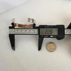 VTG Stuart Nye Sterling Silver 925 Copper Embossed Cuff Bracelet 6.75″