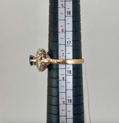 Vintage Original Rose & White Gold Sapphire (lab. made) Ring 583 14K 3.68 g.