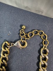 Vtg Boho Tribal Chandelier Charm Collar Ethnic Statement Brass Tone Necklace Art