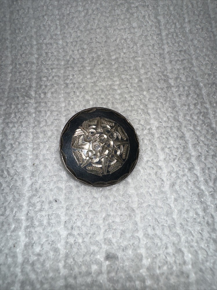 Aztec Sun Stone Calendar Pin Brooch Mexican Sterling Silver 925 Guad Jal Mex