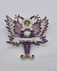 Kirks Folly Felicia Frost Snow Angel Pin Pendant Gold tone Legacy Collection