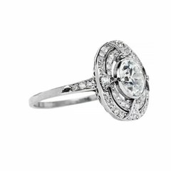 2.90Ct Art Deco Style Lab Created Diamond Anniversary 14k White Gold Finish Ring