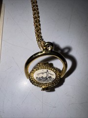 Nantucket Basket 12 Inch Gold Plated Necklace BostonHarbor Lighthouse W/penny!
