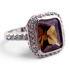925 Sterling Silver Emerald Cut Almandine Garnet Halo Ring CZ Fancy Gallery Sz 9