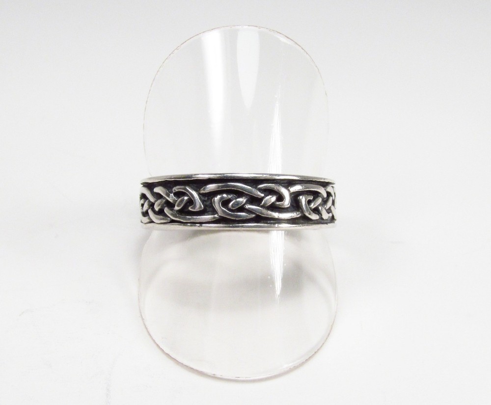Vintage 1990s Wheeler Mfg. Co. USA Sterling Silver Celtic Knot Band Ring Sz 11