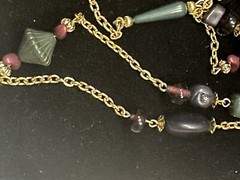 Vintage Casual Corner Beaded 44” Necklace ~ Gold Tone – Multicolor Glass Beads